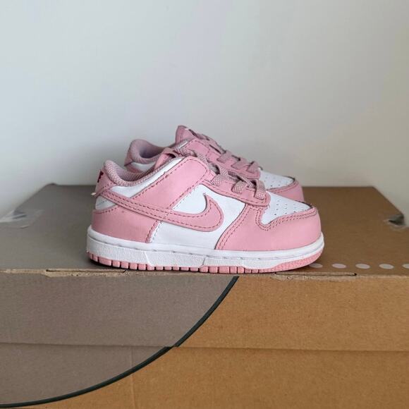 Nike Dunk Low ‘Pink/White’ Toddler Sneakers - SZ 7 C - Picture 5 of 12